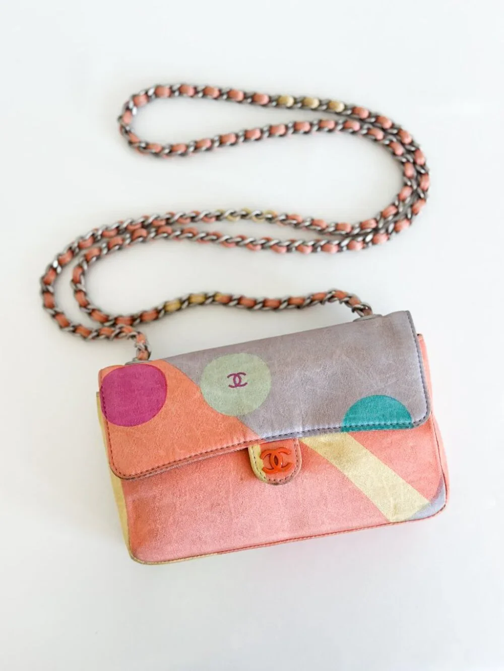 Chanel Mini Shoulder Bag Multicolored Satin Bag - Picture 1 of 16